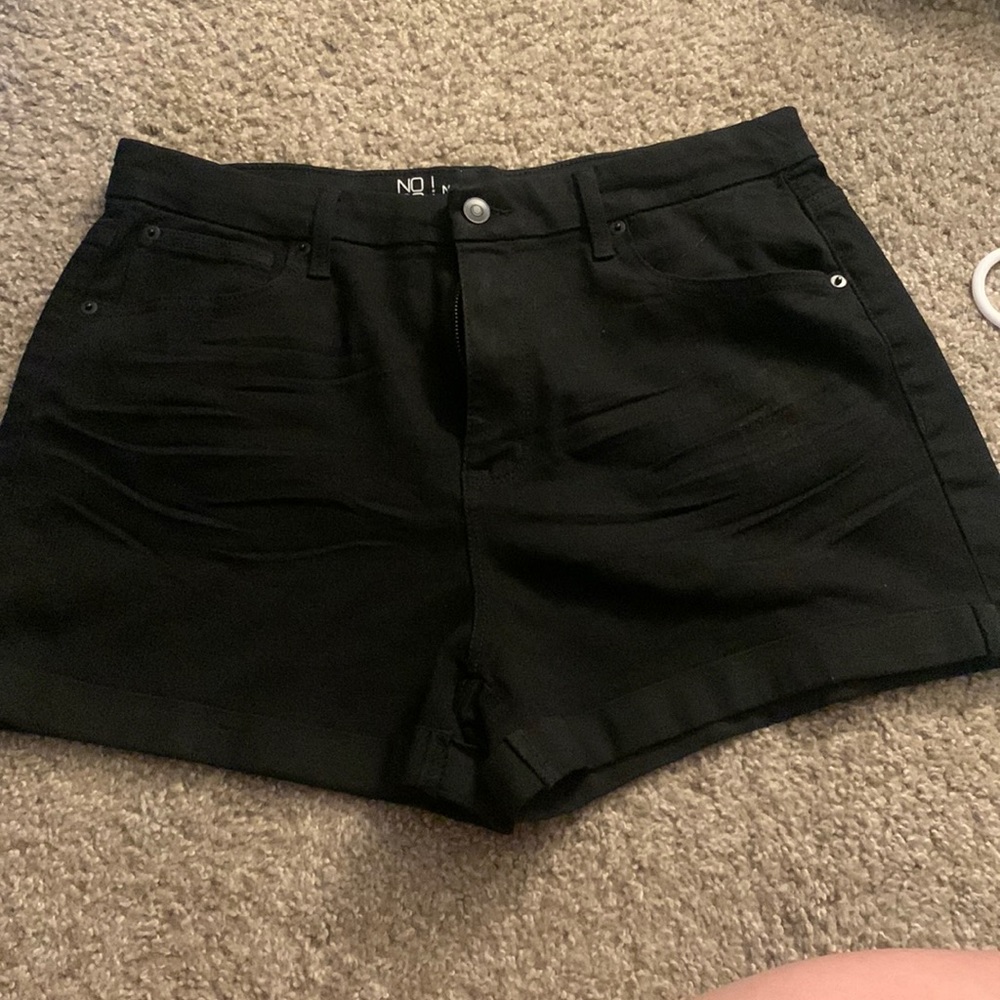 Black jean shorts